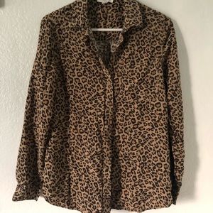 Leopard Print Button Down